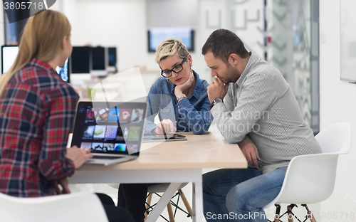 Image of startup business team on meeting at modern office