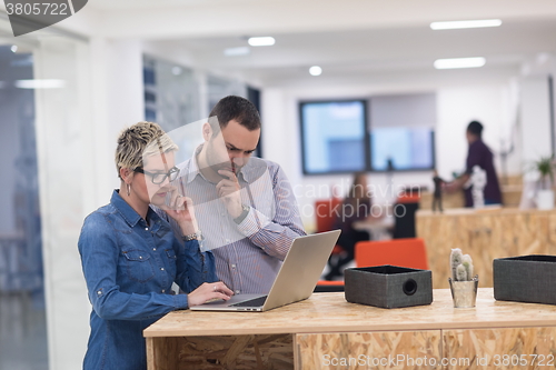 Image of startup business team on meeting at modern office