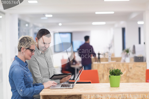 Image of startup business team on meeting at modern office