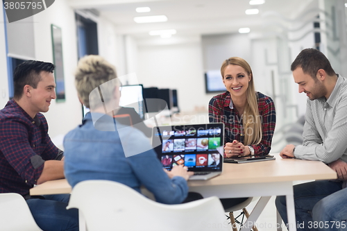 Image of startup business team on meeting at modern office