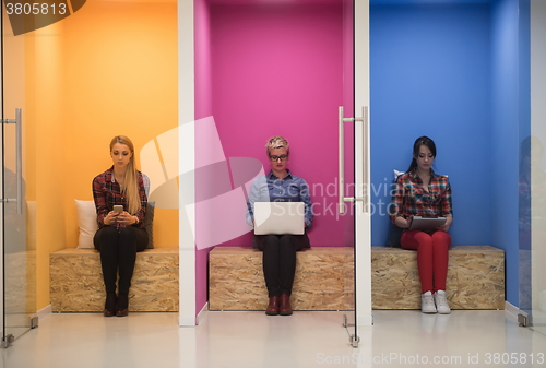 Image of group of business people in creative working  space