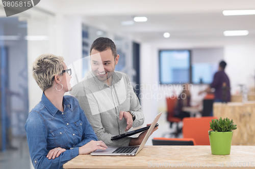 Image of startup business team on meeting at modern office