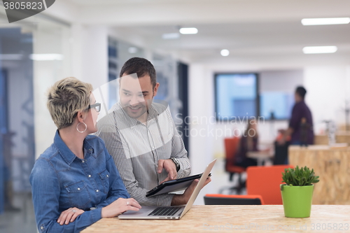 Image of startup business team on meeting at modern office