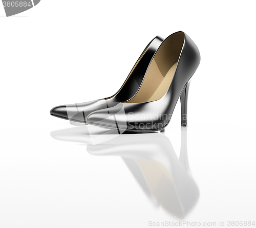 Image of Black high heel shoes