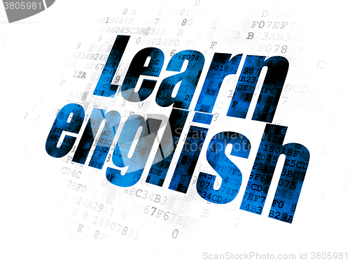 Image of Learning concept: Learn English on Digital background