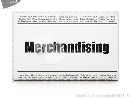 Image of Advertising concept: newspaper headline Merchandising