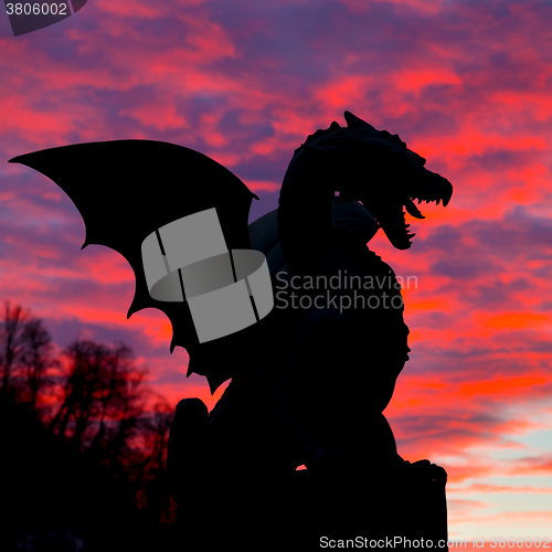 Image of Dragon bridge, Ljubljana, Slovenia, Europe.