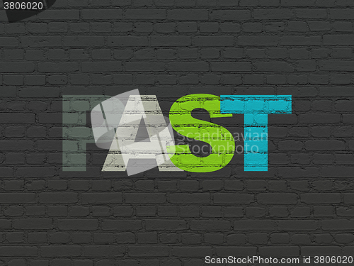 Image of Timeline concept: Past on wall background
