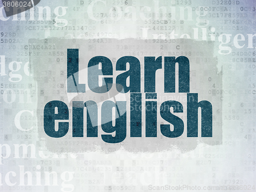 Image of Education concept: Learn English on Digital Paper background