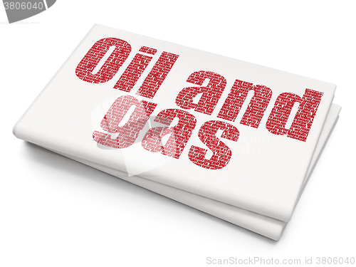 Image of Industry concept: Oil and Gas on Blank Newspaper background
