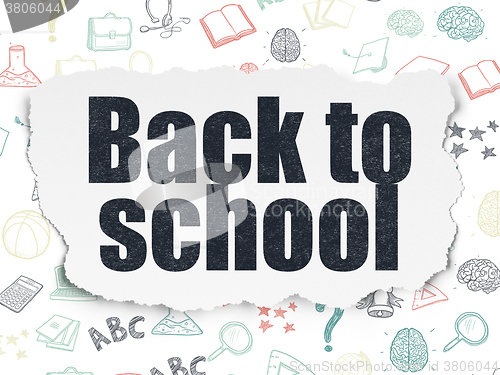 Image of Learning concept: Back to School on Torn Paper background