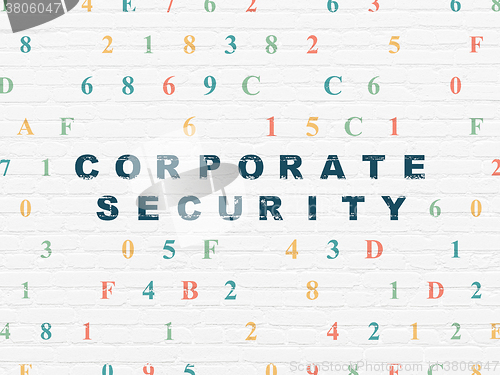 Image of Security concept: Corporate Security on wall background