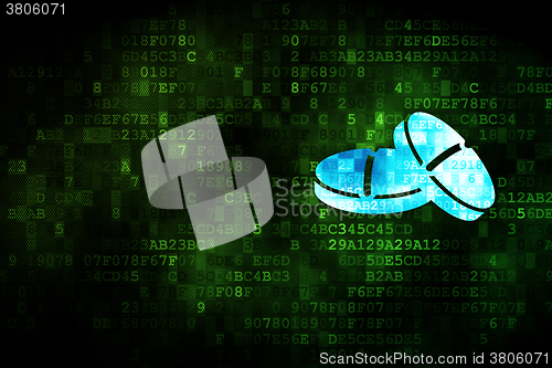 Image of Healthcare concept: Pills on digital background