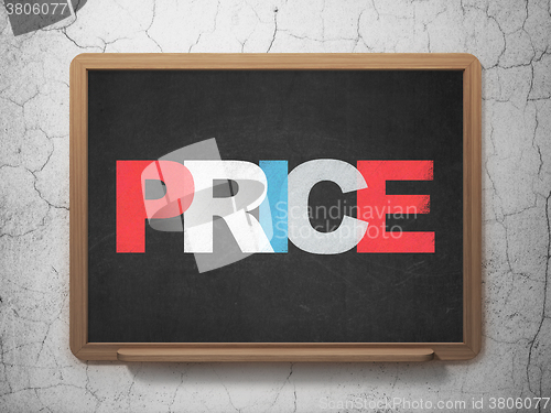 Image of Advertising concept: Price on School Board background