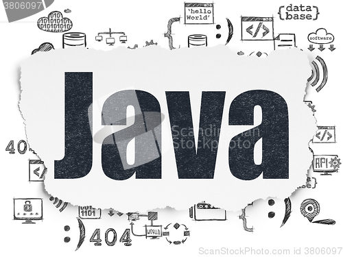 Image of Programming concept: Java on Torn Paper background