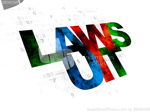 Image of Law concept: Lawsuit on Digital background