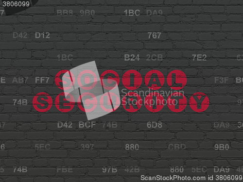 Image of Privacy concept: Social Security on wall background