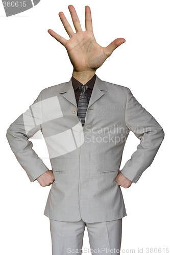 Image of Businessman stop hand head