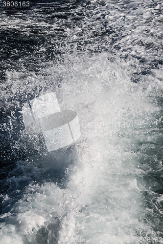 Image of water behind a ship