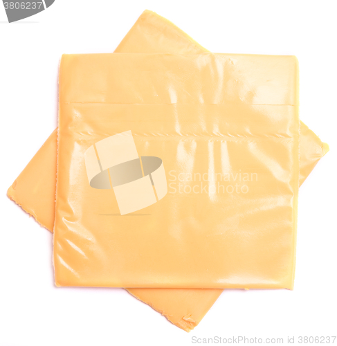 Image of cheese slices on white