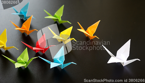 Image of origami crane birds