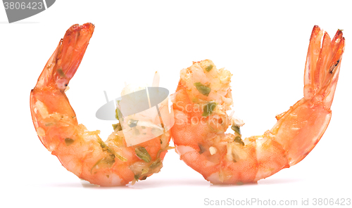 Image of grilled shrimps on white