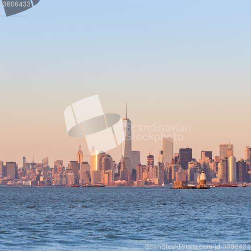 Image of New York City Manhattan downtown skyline.