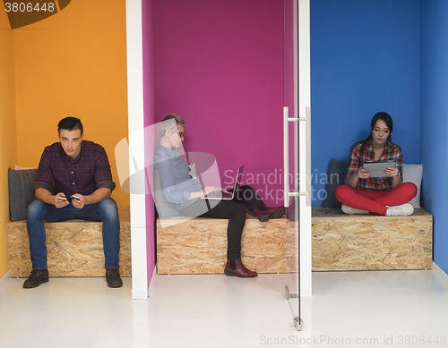 Image of group of business people in creative working  space