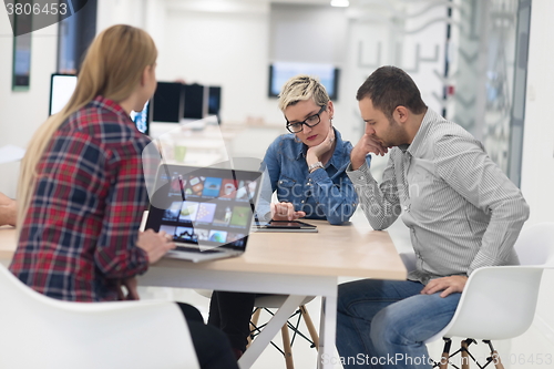 Image of startup business team on meeting at modern office