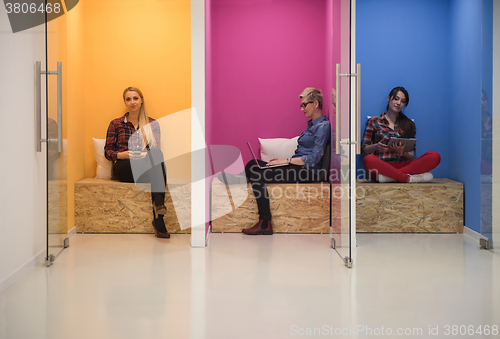 Image of group of business people in creative working  space