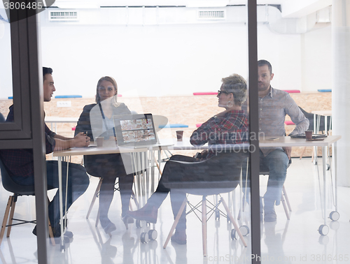 Image of startup business team on meeting at modern office