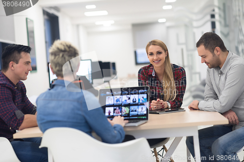 Image of startup business team on meeting at modern office