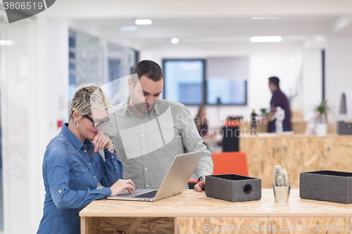 Image of startup business team on meeting at modern office