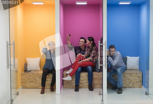 Image of group of business people in creative working  space