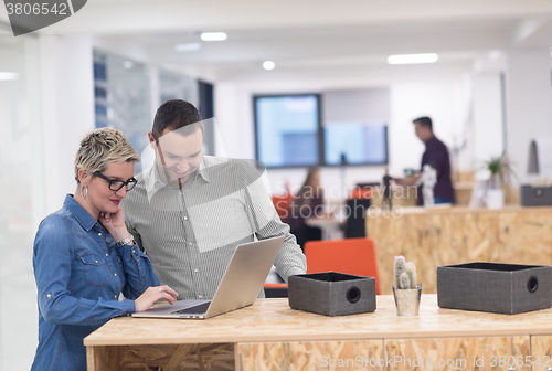 Image of startup business team on meeting at modern office