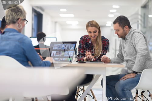 Image of startup business team on meeting at modern office