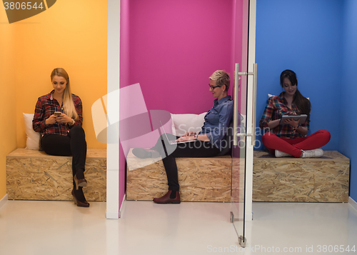 Image of group of business people in creative working  space