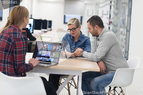 Image of startup business team on meeting at modern office