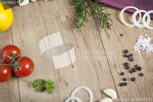 Image of cooking wooden background