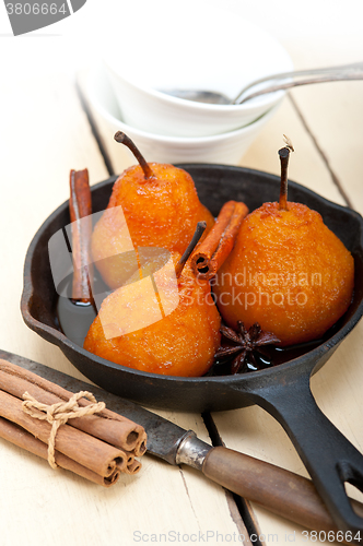 Image of poached pears delicious home made recipe 