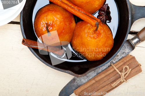 Image of poached pears delicious home made recipe 