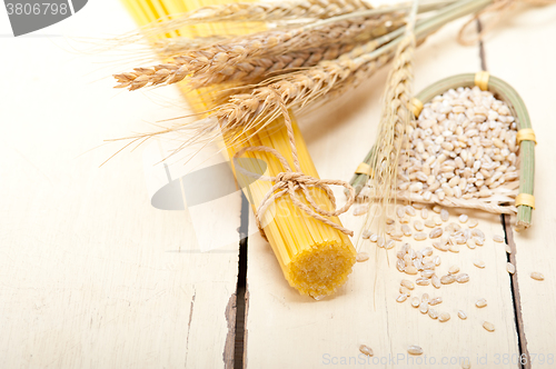 Image of organic Raw italian pasta and durum wheat 