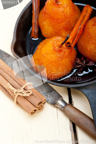 Image of poached pears delicious home made recipe 