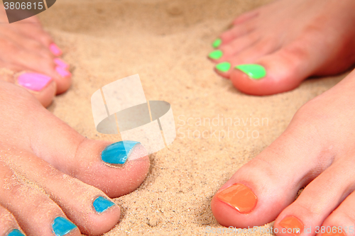 Image of nice legs with pedicure