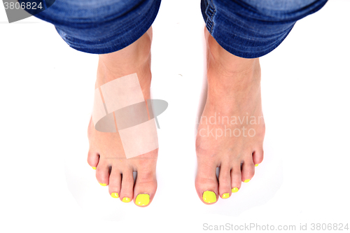 Image of nice legs with pedicure