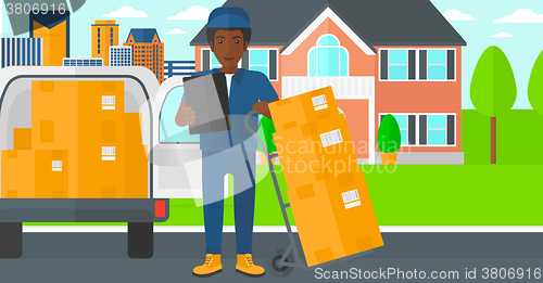 Image of Man delivering boxes.