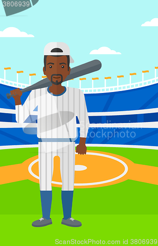 Image of Baseball player with bat.