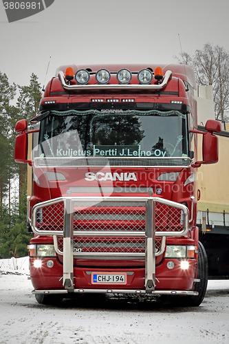 Image of Red Scania R500 V8 Truck Ready to Go