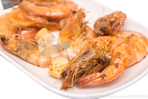 Image of grilled shrimps on plate