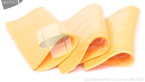 Image of cheese slices on white